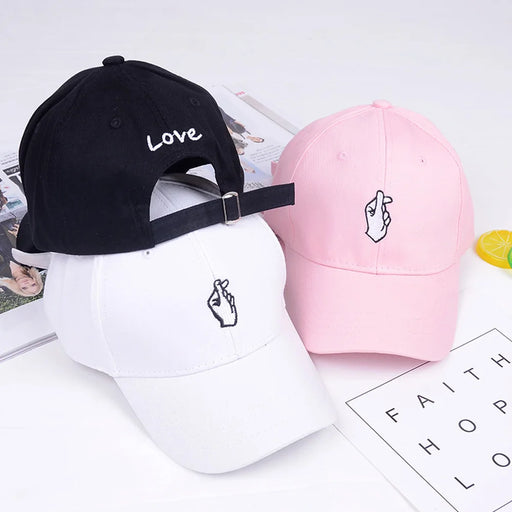 Pink Hat Men Women Baseball Cap HipHop Curved Snapback Love Finger Gesture Adjustable Baseball Cap 2024 summer sunhat