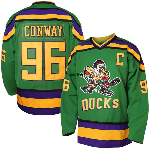 Mighty Ducks Jersey 96 Unisex Movie Ice Hockey 99 Adam Banks Jersey Sport Sweater Stitched Letters Numbers S-XXXL