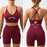 RUNNING KAKA Women's Yoga Set 2 Piece Seamless Underwear Printed High Waisted Elastic Butt Lifter Pilates Fitness Sportwear