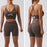 RUNNING KAKA Women's Yoga Set 2 Piece Seamless Underwear Printed High Waisted Elastic Butt Lifter Pilates Fitness Sportwear