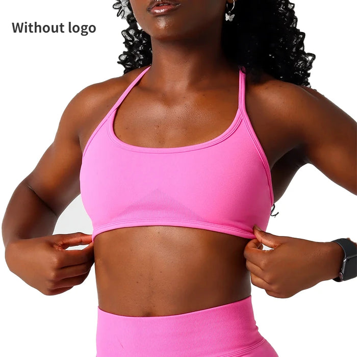 NVGTN Dynamic Backless Sports Bra Seamless Spandex Woman Fitness Elastic Breathable Breast Enhancement Leisure Sports Underwear