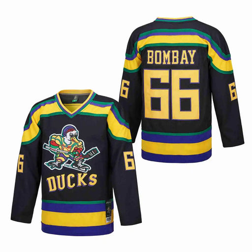 Ice Hockey Jersey Mighty Ducks 99 Banks 96 Conway 66 Bombay Outdoor Sportswear Jerseys Sewing Embroidery Green Black
