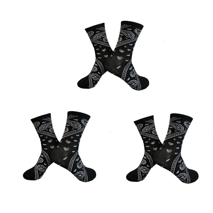 3 Pairs Men's Sports Style Street Skateboards  Crew Cactus Jack Hip Hop Harajuku Basketball Socks Women