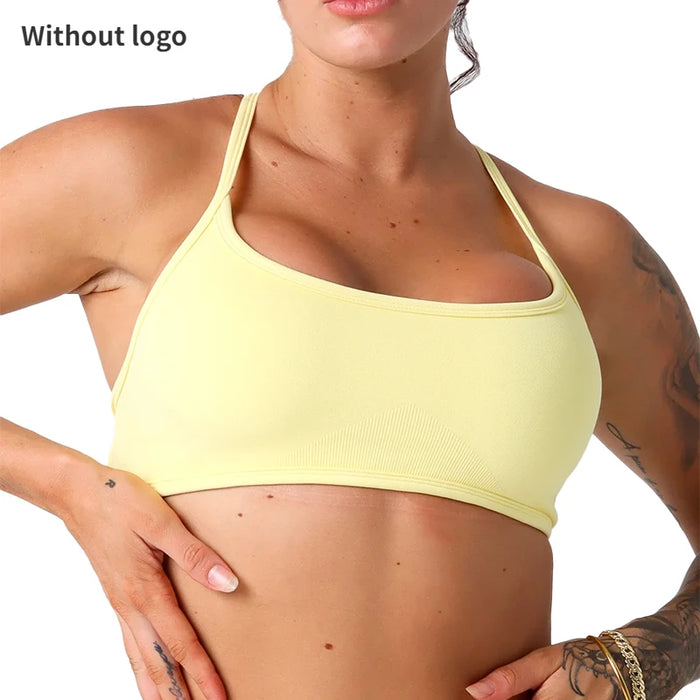 NVGTN Dynamic Backless Sports Bra Seamless Spandex Woman Fitness Elastic Breathable Breast Enhancement Leisure Sports Underwear