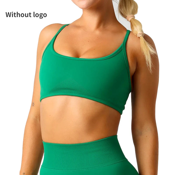 NVGTN Dynamic Backless Sports Bra Seamless Spandex Woman Fitness Elastic Breathable Breast Enhancement Leisure Sports Underwear