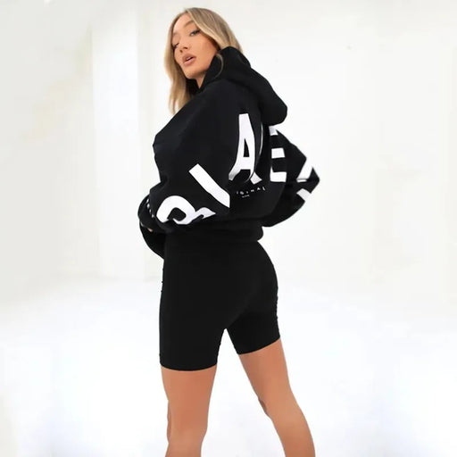 Letter Printing Hoodies for Women Street Pullover Loose Warm Soft American Style Fashion Hoodies Fleece Female Clothing