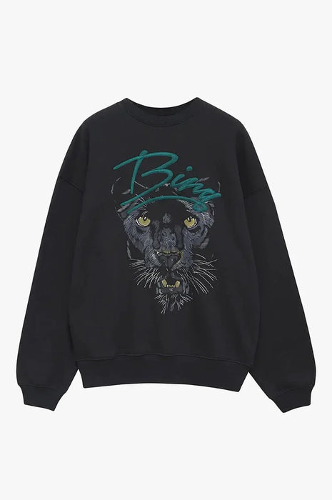 Women's Hoodies & Sweatshirts: AB Black Panther Design with Soft Cotton and Plush Material; Fashionable Fall and Winter Clothing