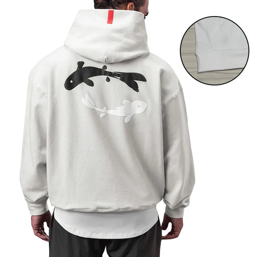 Men's Gym Versatile Loose Hooded Fitness Workout Hoodies Sports Bodybuilding Casual Cotton Tracksuit Men Pullovers Sweatshirt