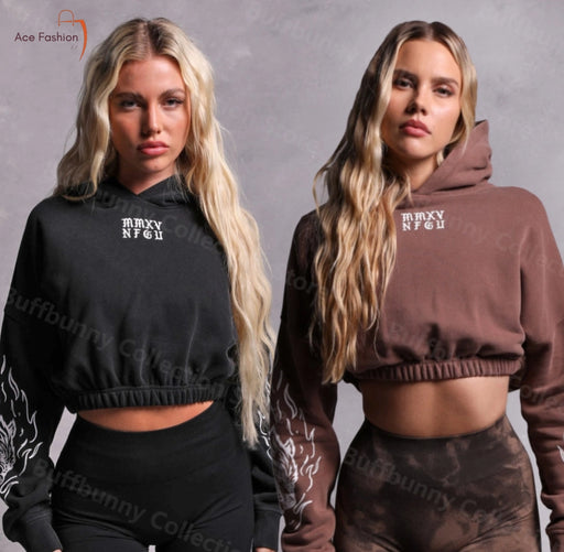 Stay Warm and Stylish with ACE Women's Hooded Cropped Top