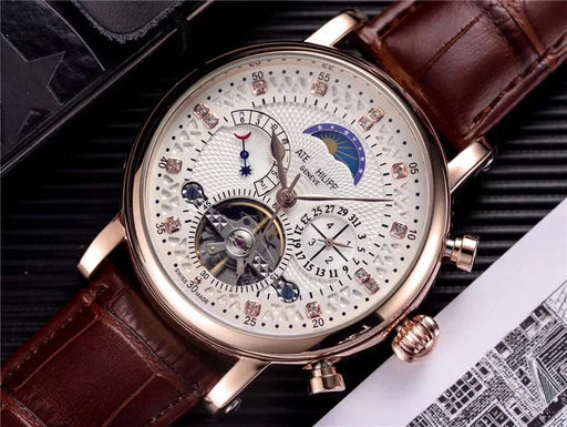 MEN Top AAA Luxury Multifunction Full Steel Automatic Mechanical Tourbillon Wristwatch High Quality AAA Clock
